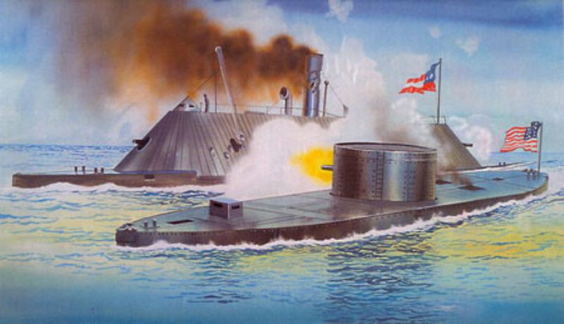 漢普敦海戰(zhàn)：美國(guó)南北戰(zhàn)爭(zhēng)中首次裝甲艦之間的海戰(zhàn)