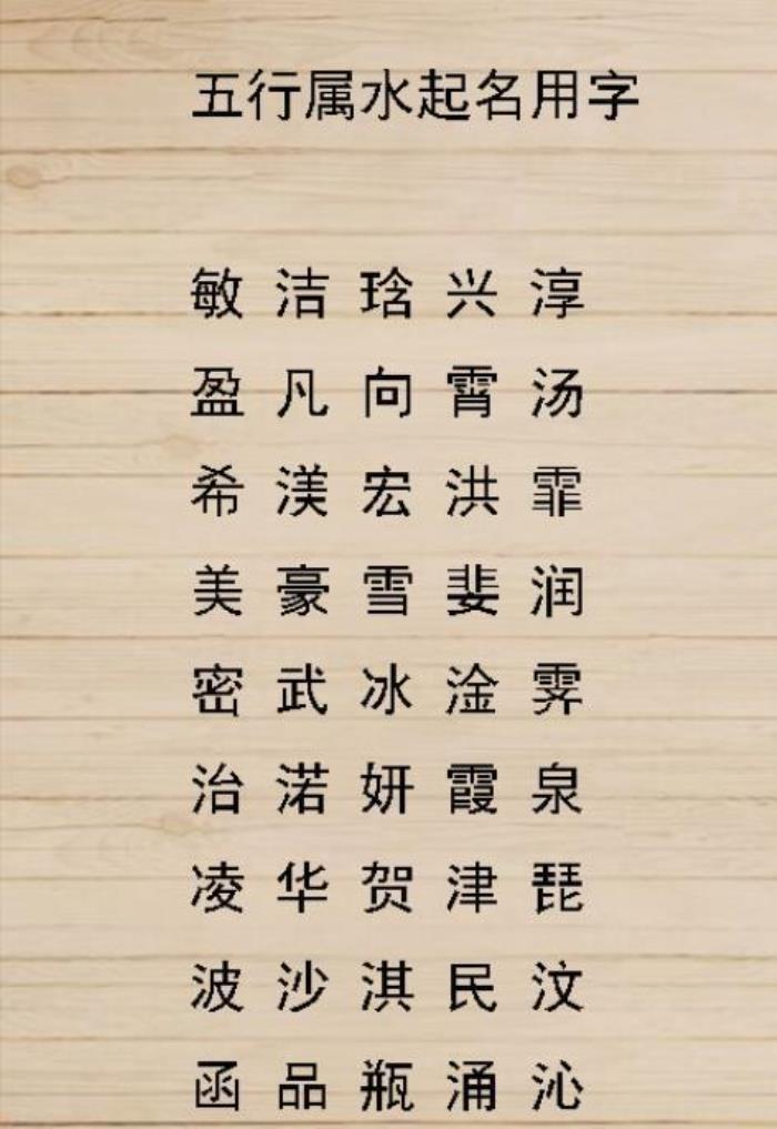 五行屬水的字取名 五行屬水帶財(cái)運(yùn)的字